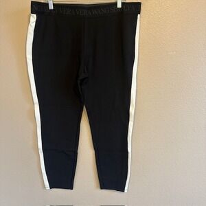 Simply Vera Vera Wang Women's Black White‎ Stripe Active Capri Pants Stretch XXL